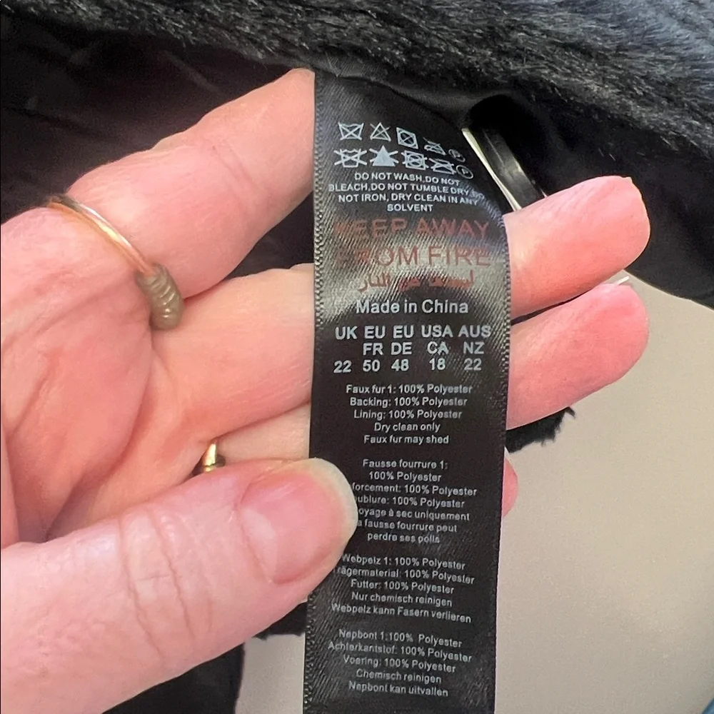 Black faux fur coat - Picture 6 of 6